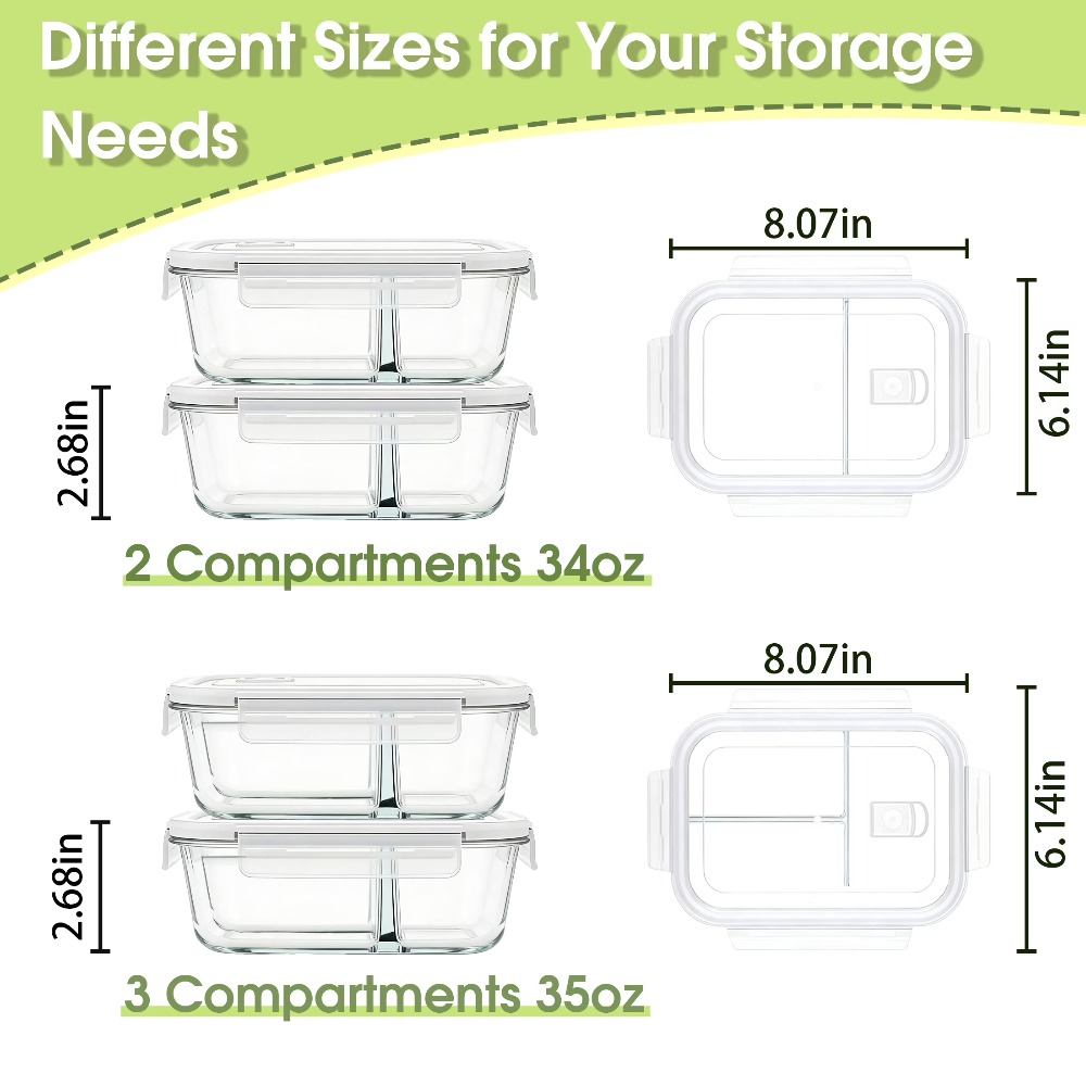 Glass Food Storage Containers  - огляд і ціна Meal Prep Glass Containers Oven Safe