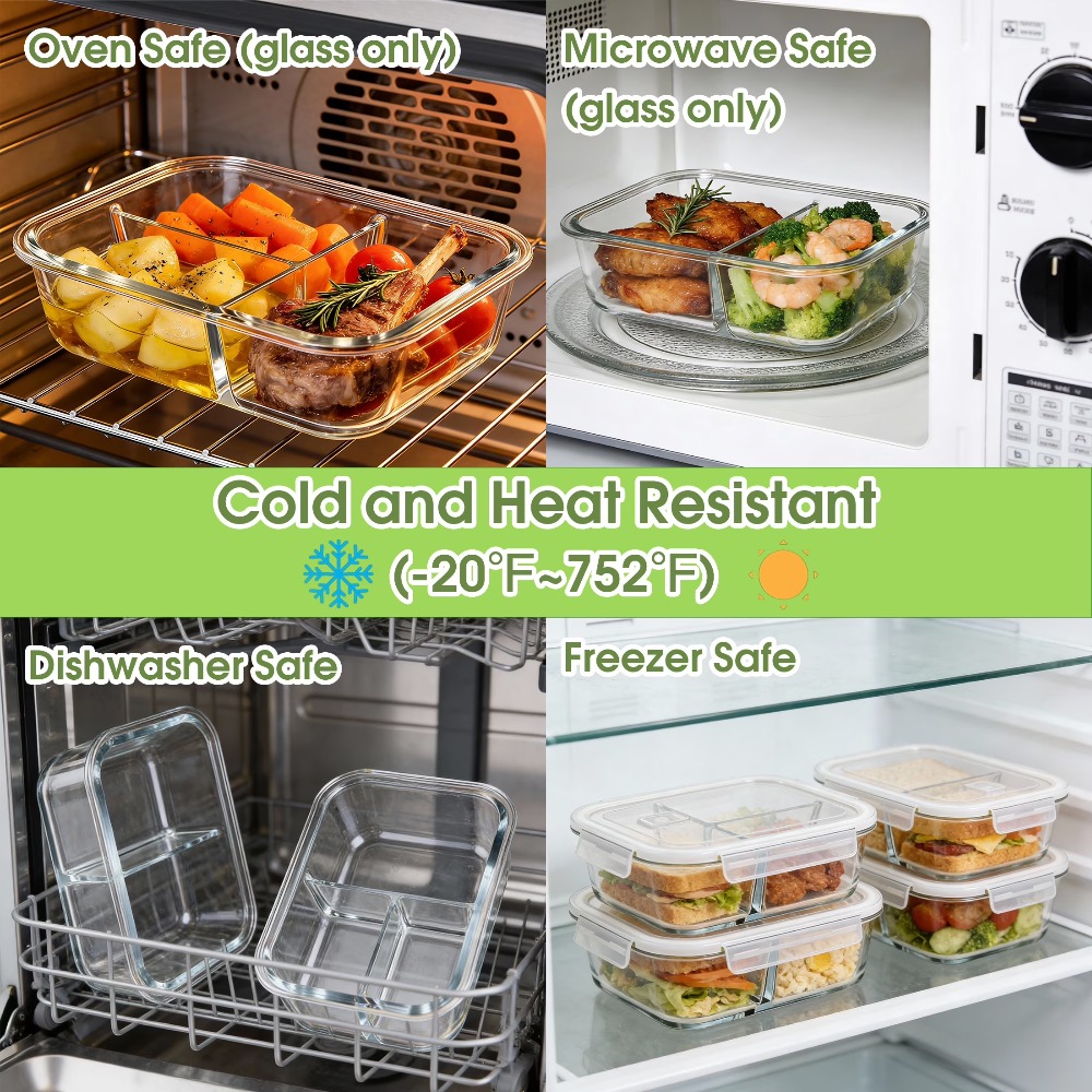 Glass Food Storage Containers  - огляд і ціна Meal Prep Glass Containers Oven Safe
