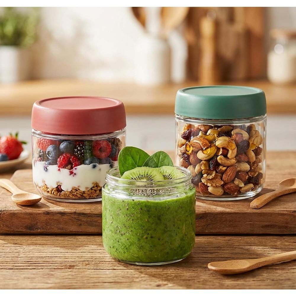 3 Pack 10oz Glass Jars with Sc - огляд і ціна Meal Prep Veggie