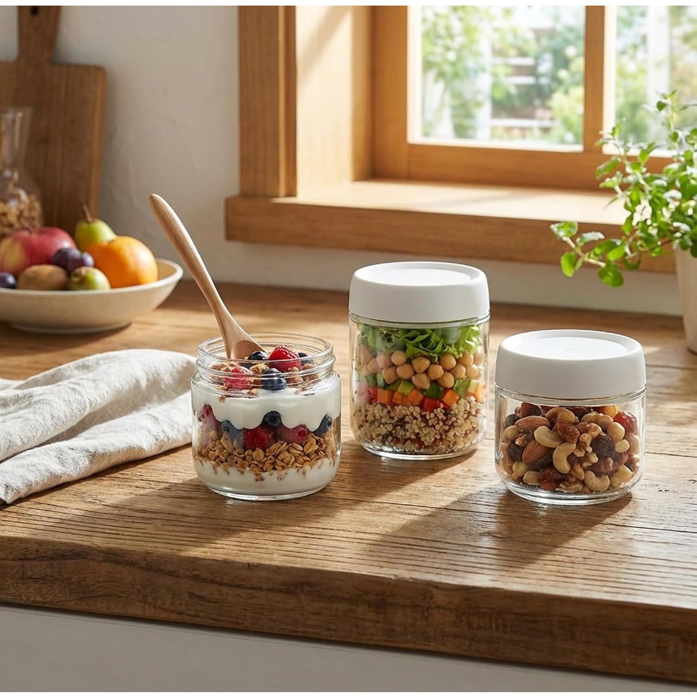 3 Pack 10oz Glass Jars with Sc - огляд і ціна Meal Prep Veggie