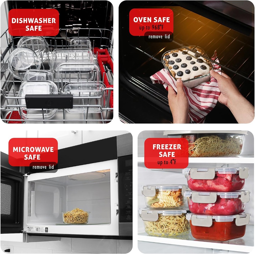 32pc Glass Food Storage Contai - огляд і ціна Meal Prep Glass Containers Oven Safe