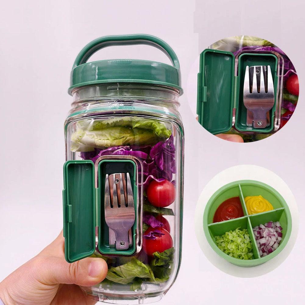 Portable Salad Container Jar w - огляд і ціна Meal Prep For Office