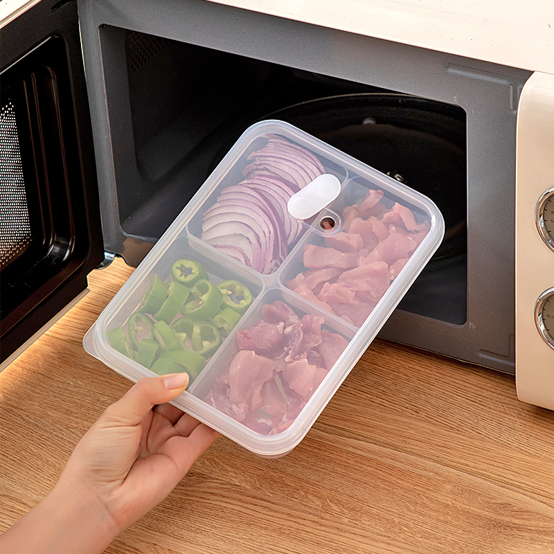 Divided Veggie Tray with Lid,6 - огляд і ціна Meal Prep Veggie