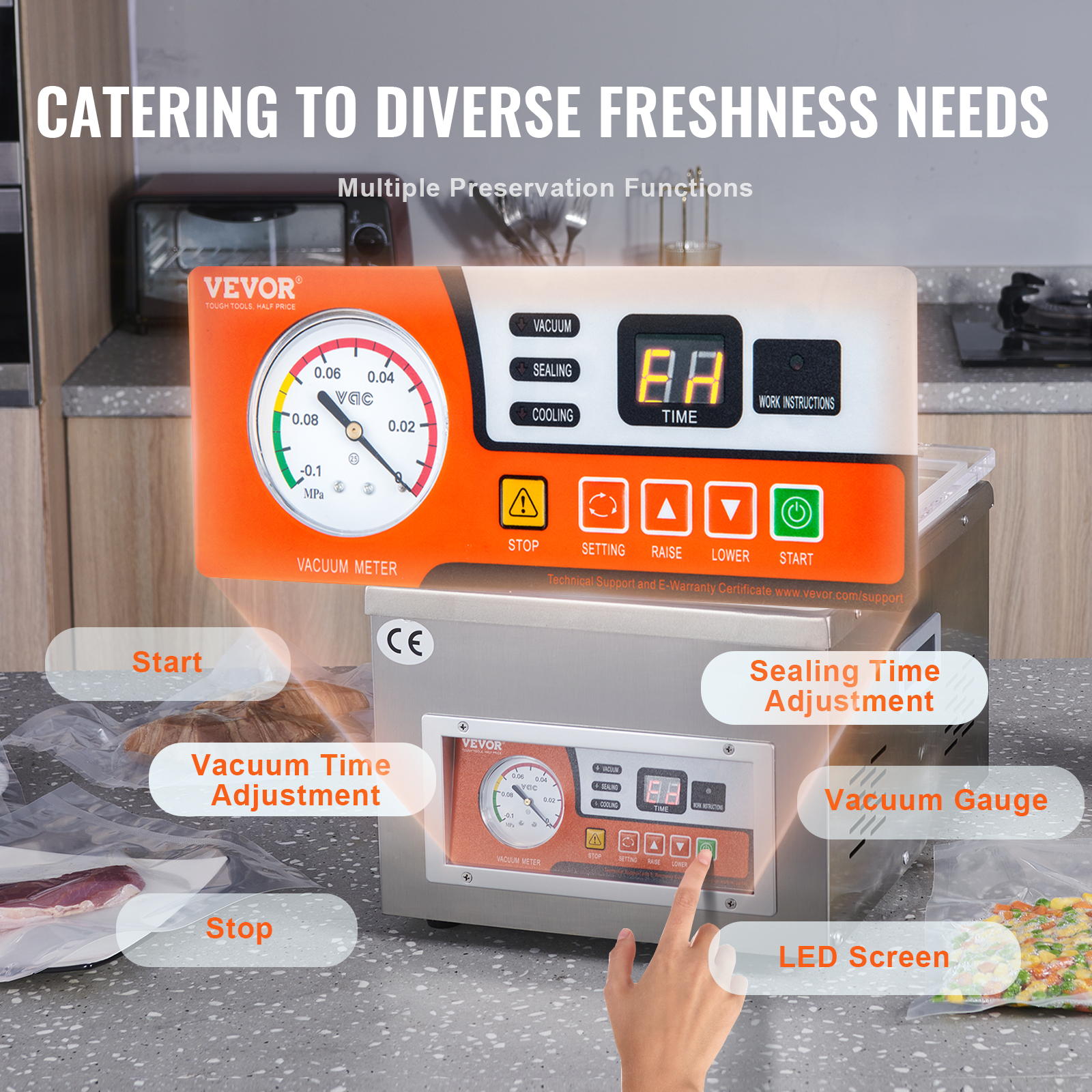 SucceBuy DZ-260A Chamber Vacuu - огляд і ціна Meal Prep Vacuum Sealer