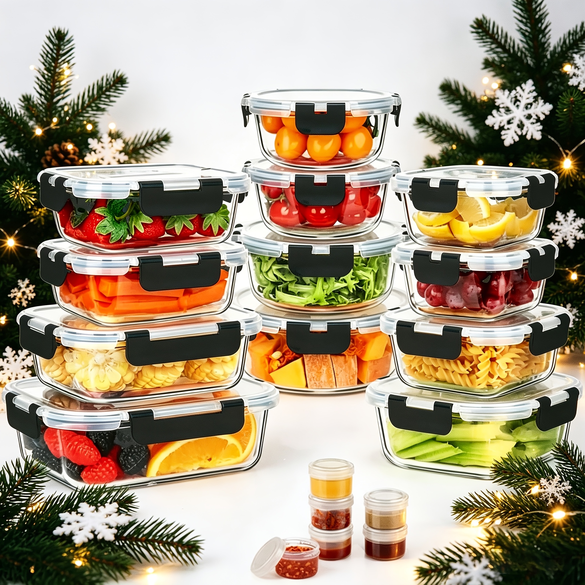 17pcs Glass Food Storage Conta - огляд і ціна Meal Prep Glass Containers Oven Safe