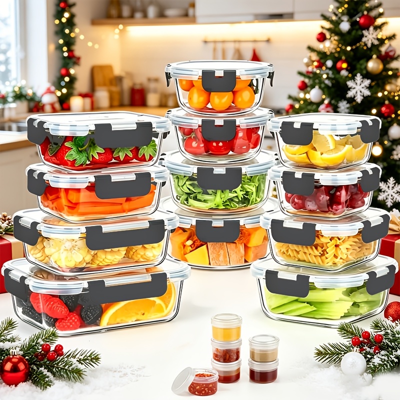 17pcs Glass Food Storage Conta - огляд і ціна Meal Prep Glass Containers Oven Safe