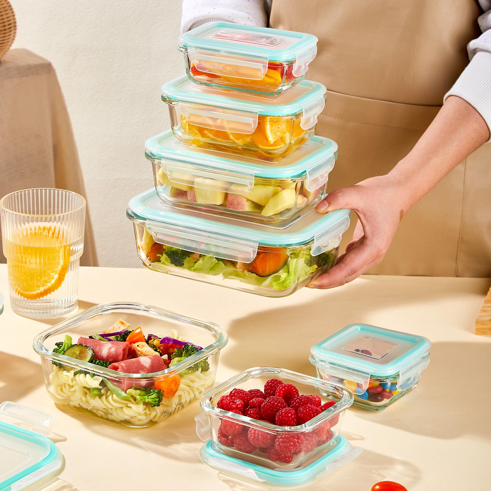 8Pcs Borosilicate Glass Food S - огляд і ціна Meal Prep Glass Containers Oven Safe