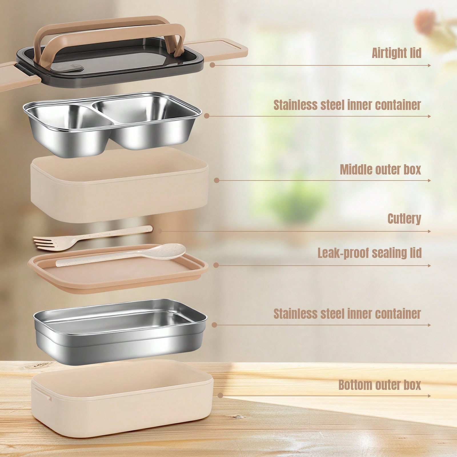 Stainless Steel 2-Layer Lunch  - огляд і ціна Meal Prep For Office