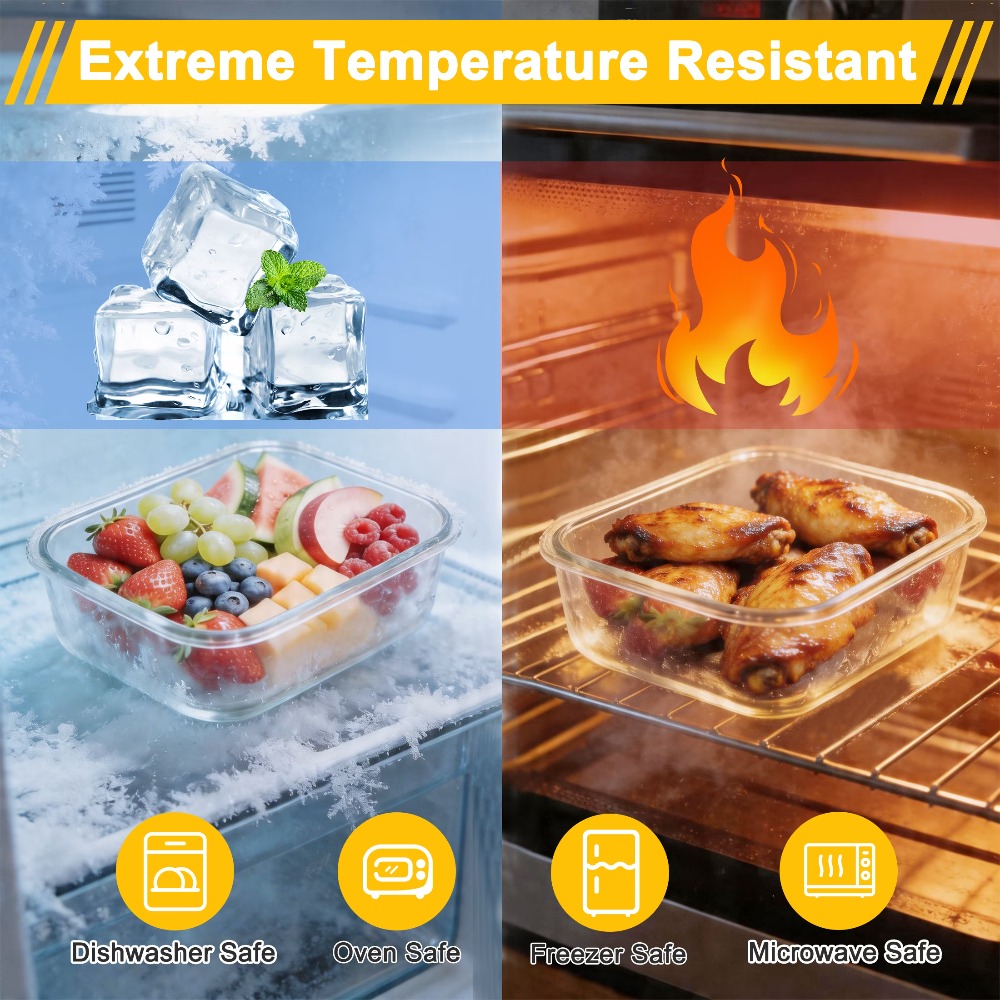 Glass Food Storage Containers  - огляд і ціна Meal Prep Glass Containers Oven Safe