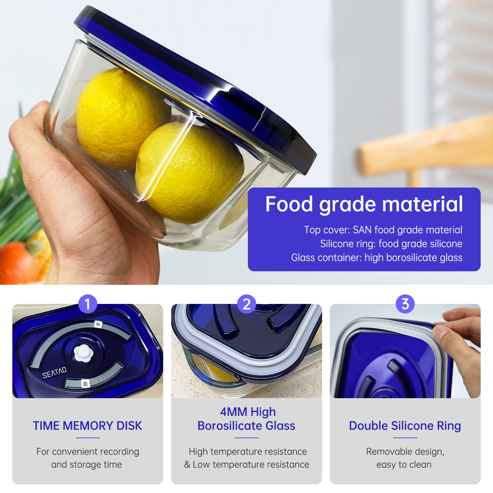SEATAO Glass Food Storage Cont - огляд і ціна Meal Prep Vacuum Sealer