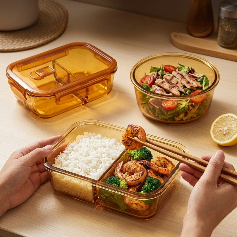 HIGH BOROSILICATE GLASS COMPAR - огляд і ціна Meal Prep Glass Containers Oven Safe
